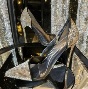 Bling Bling Silver Rhinestone Women's Heels